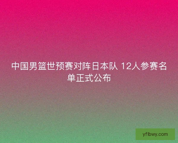 中国男篮世预赛对阵日本队 12人参赛名单正式公布